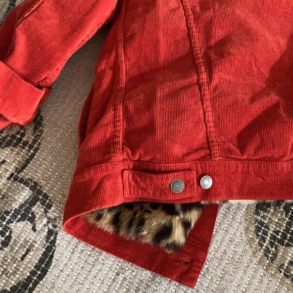 PAM & GELA FAUX FUR LINED CORDUROY TRUCKER JACKET - Picture 12 of 16